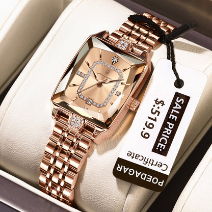Swiss Design Women Watch - Waterproof Calendar Stainless Steel Quartz