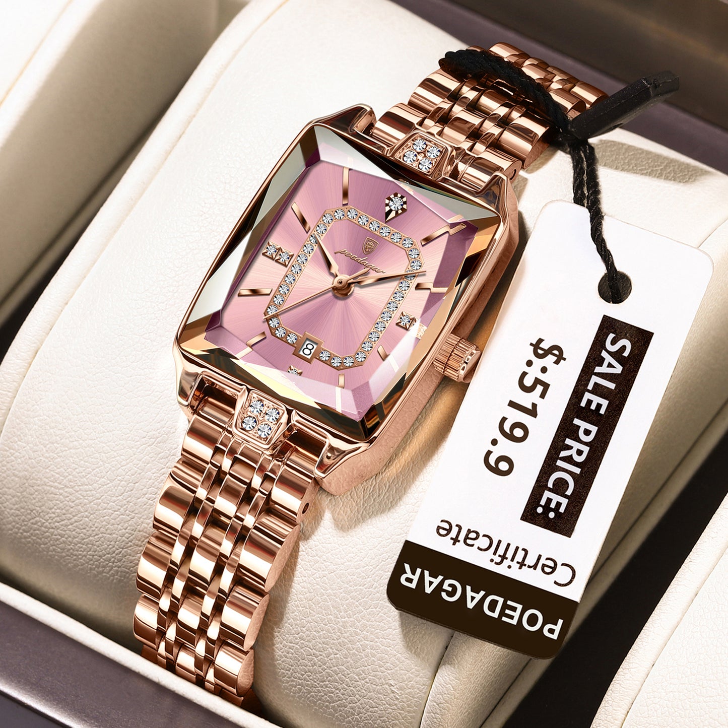 Swiss Design Women Watch - Waterproof Calendar Stainless Steel Quartz