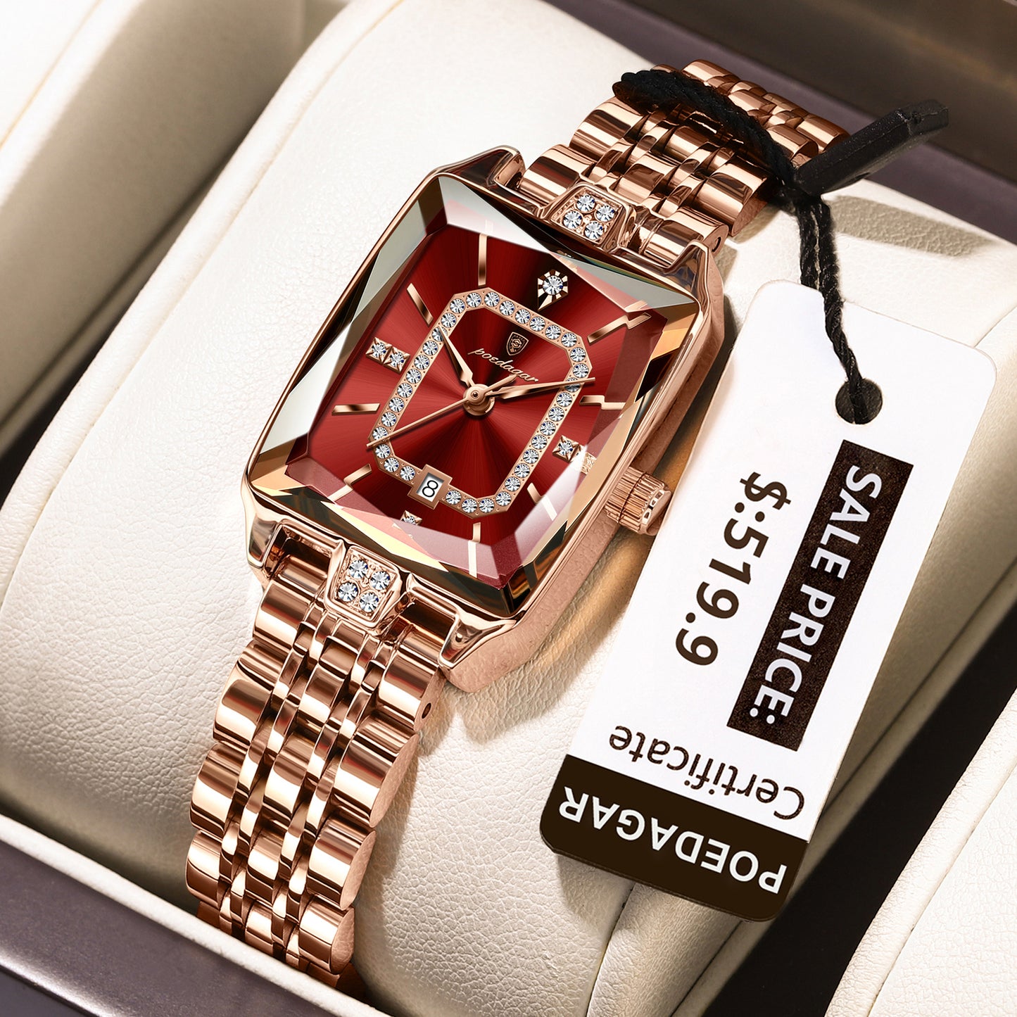 Swiss Design Women Watch - Waterproof Calendar Stainless Steel Quartz