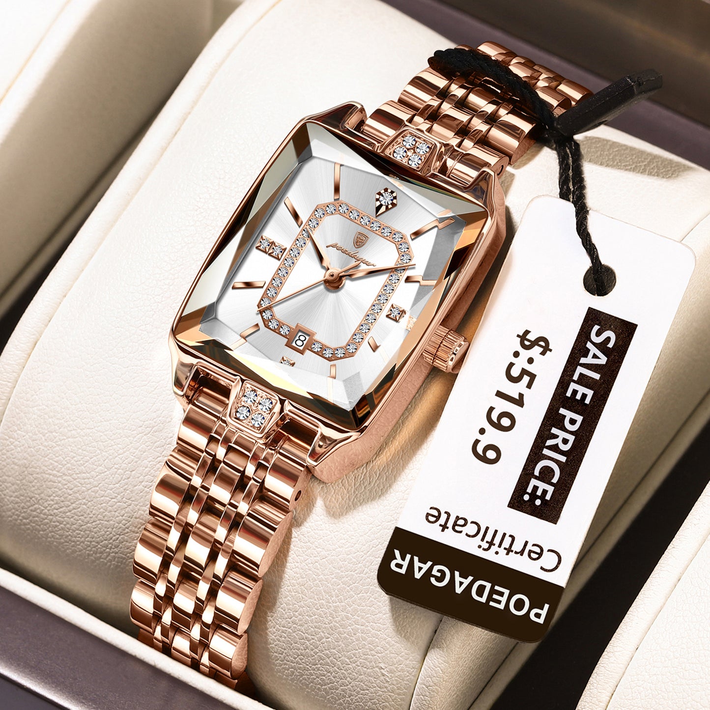 Swiss Design Women Watch - Waterproof Calendar Stainless Steel Quartz