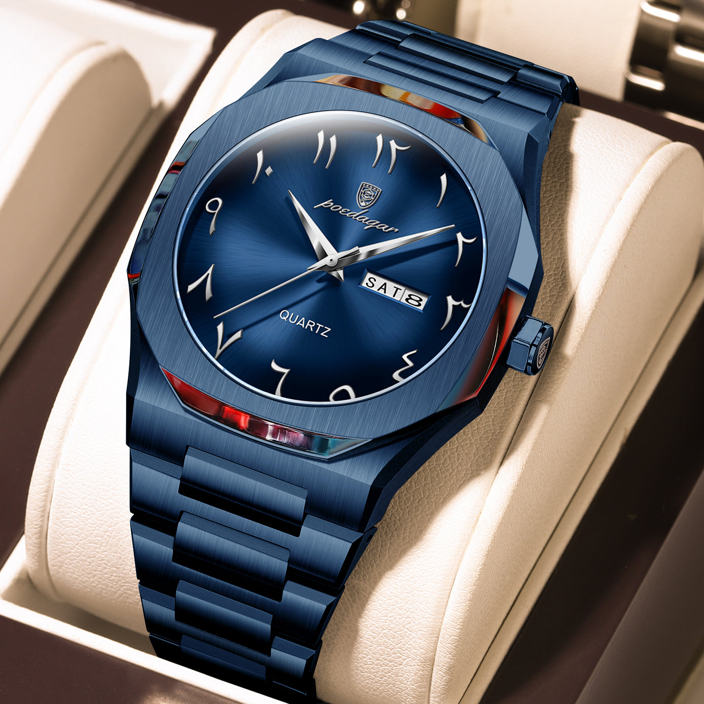 Swiss Design Men Watch - Watch Waterproof Week Calendar Quartz Stainless Steel