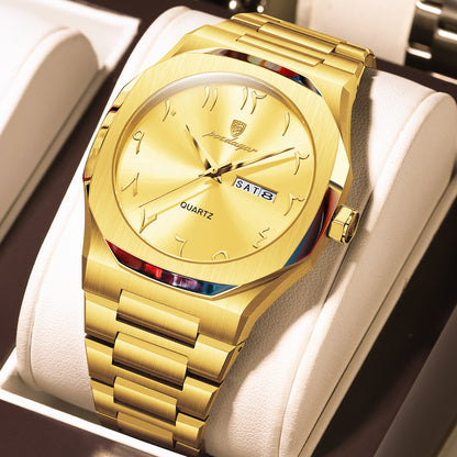 Swiss Design Men Watch - Watch Waterproof Week Calendar Quartz Stainless Steel