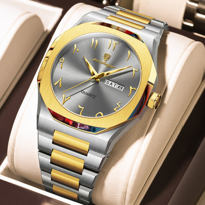 Swiss Design Men Watch - Watch Waterproof Week Calendar Quartz Stainless Steel