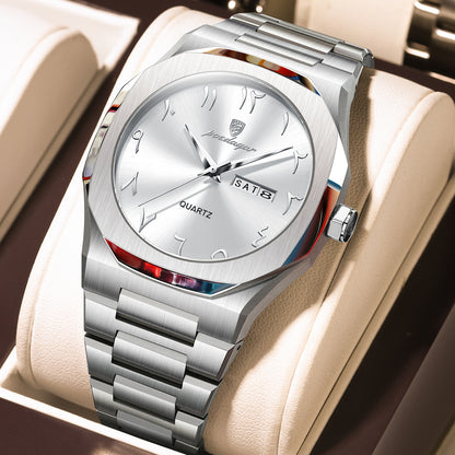 Swiss Design Men Watch - Watch Waterproof Week Calendar Quartz Stainless Steel