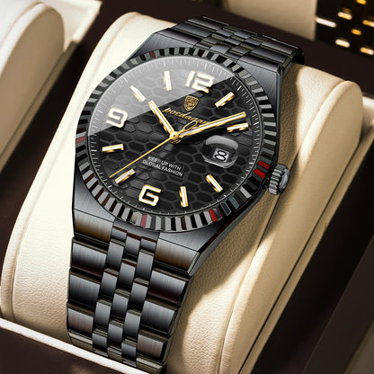 Swiss Design Men Watch - Waterproof Luminous Date Stainless Steel Quartz