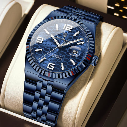 Swiss Design Men Watch - Waterproof Luminous Date Stainless Steel Quartz