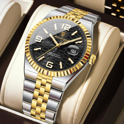 Swiss Design Men Watch - Waterproof Luminous Date Stainless Steel Quartz