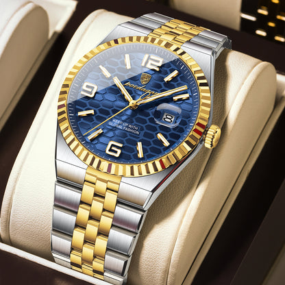Swiss Design Men Watch - Waterproof Luminous Date Stainless Steel Quartz