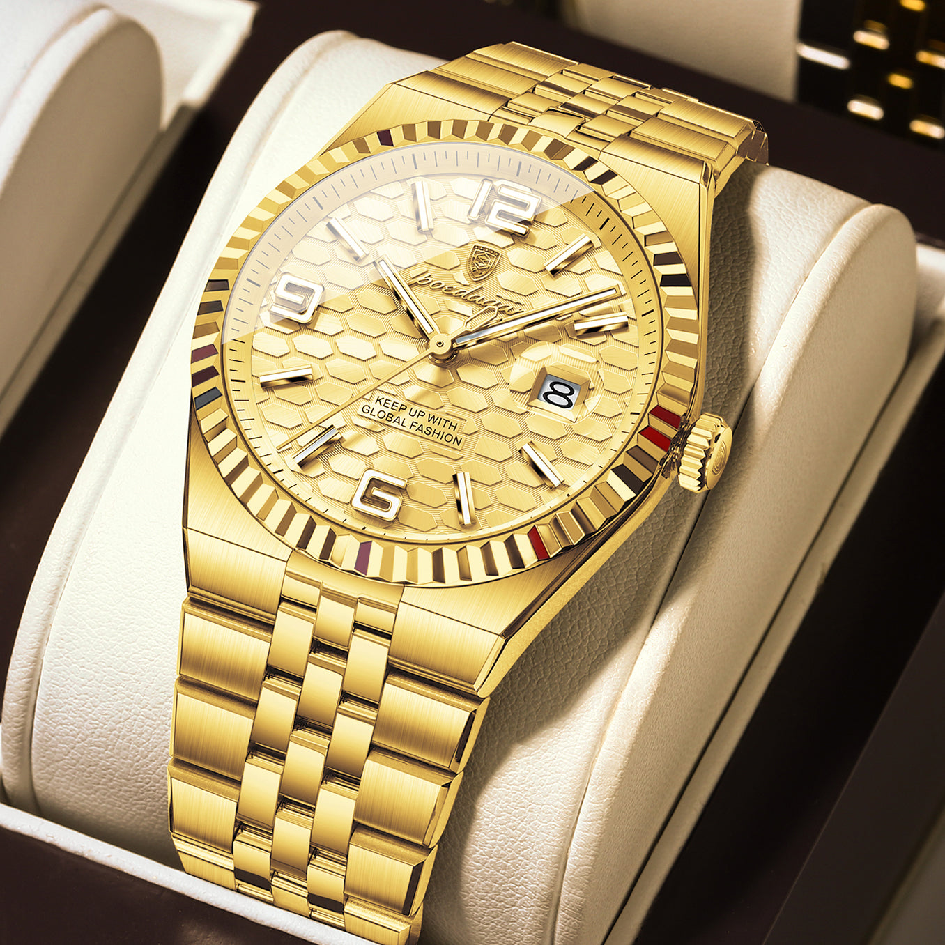 Swiss Design Men Watch - Waterproof Luminous Date Stainless Steel Quartz