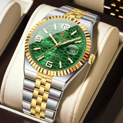 Swiss Design Men Watch - Waterproof Luminous Date Stainless Steel Quartz