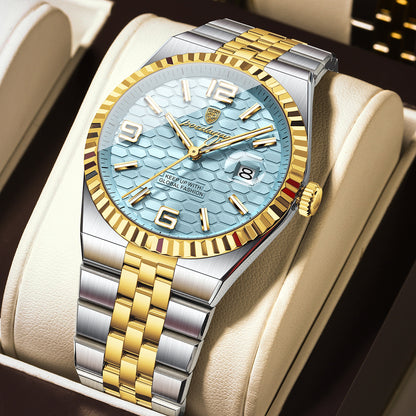 Swiss Design Men Watch - Waterproof Luminous Date Stainless Steel Quartz