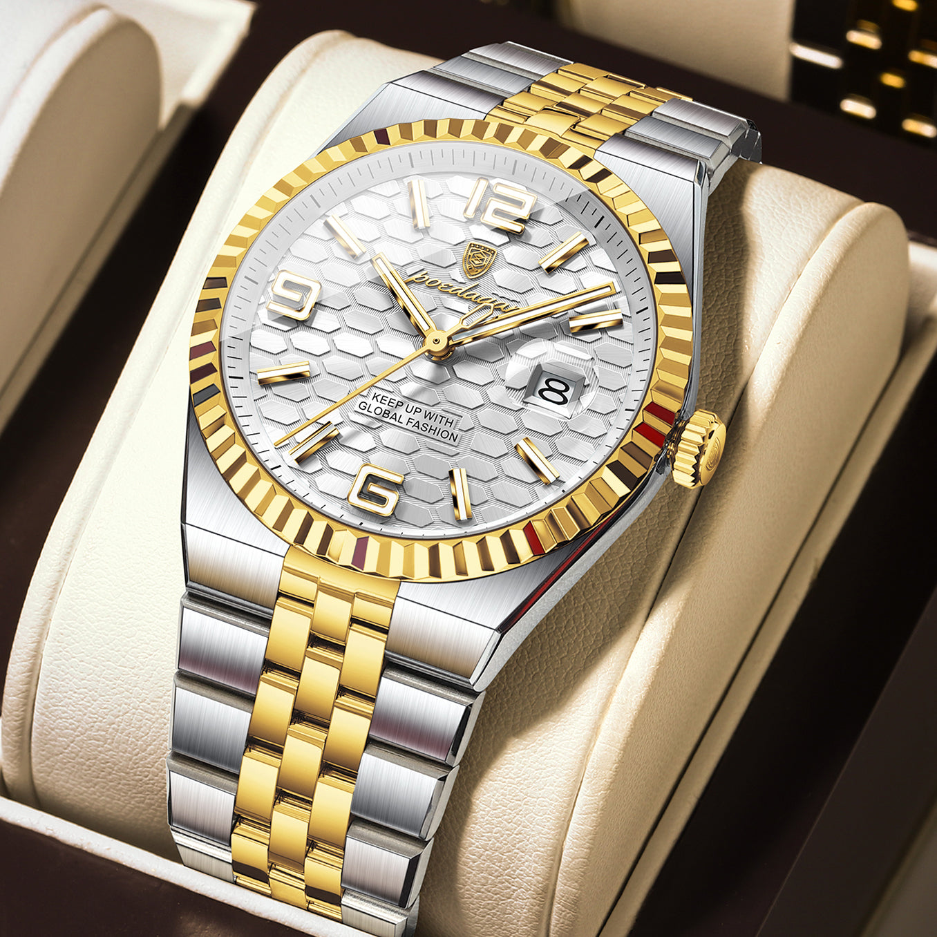 Swiss Design Men Watch - Waterproof Luminous Date Stainless Steel Quartz