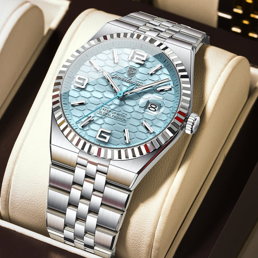 Swiss Design Men Watch - Waterproof Luminous Date Stainless Steel Quartz