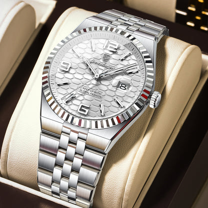 Swiss Design Men Watch - Waterproof Luminous Date Stainless Steel Quartz