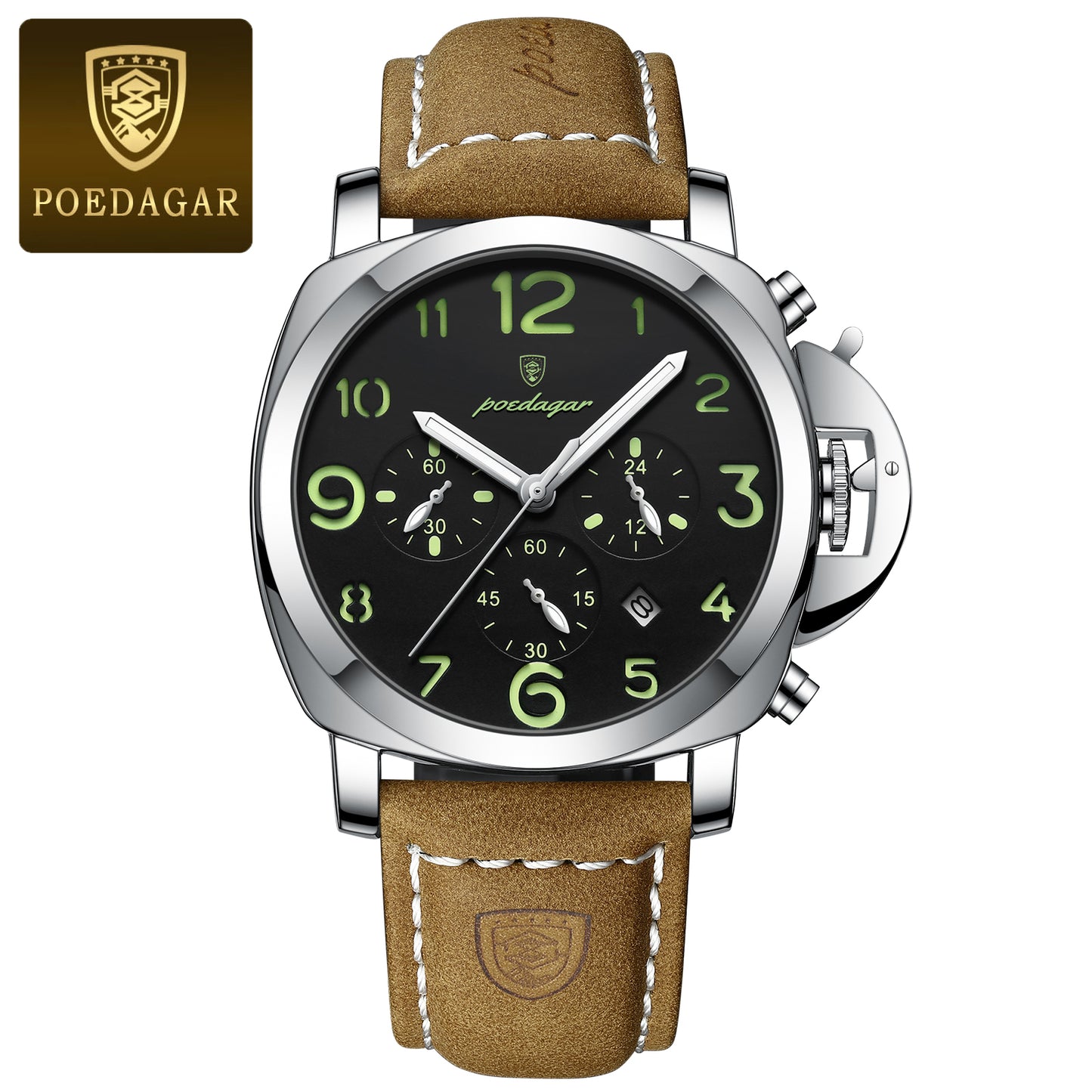 Swiss Design Men Military Watch - Waterproof Luminous Leather Quartz