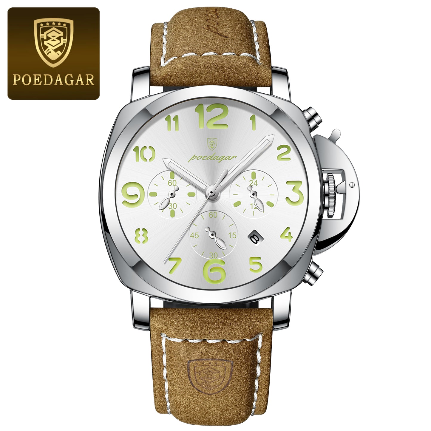 Swiss Design Men Military Watch - Waterproof Luminous Leather Quartz